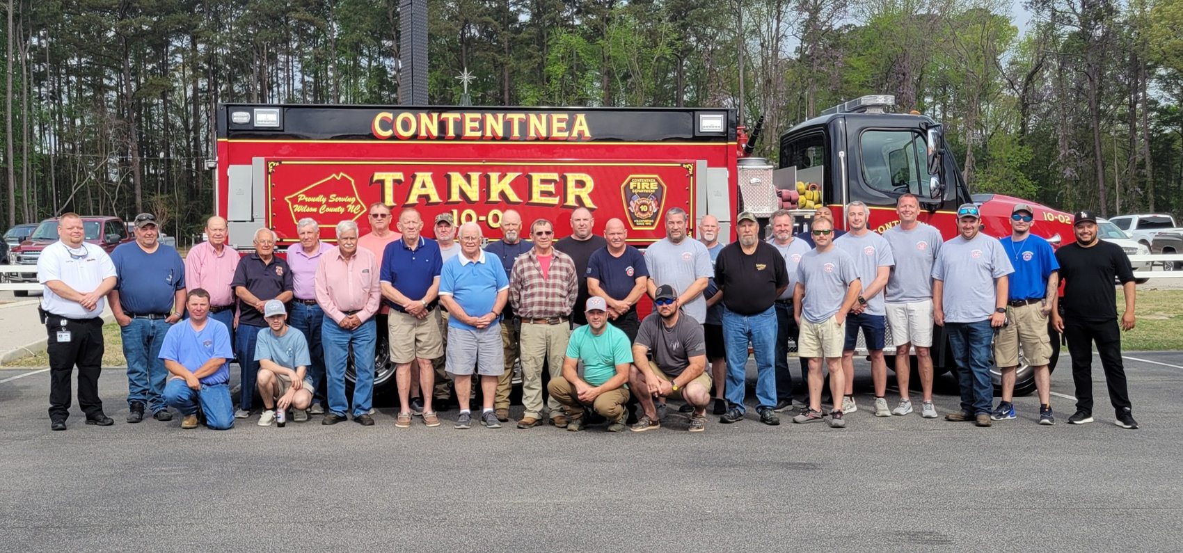 Contentnea department group gathered in front of Tanker 10-02